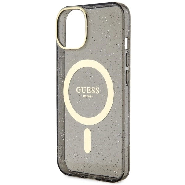 Guess GUHMP14MHCMCGK iPhone 14 Plus 6.7" black/black hardcase Glitter Gold MagSafe_5
