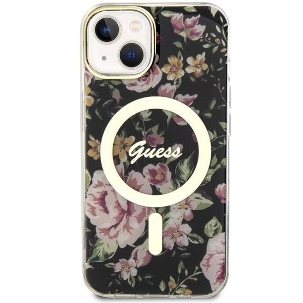 Guess Flower MagSafe case for iPhone 14 - black_2