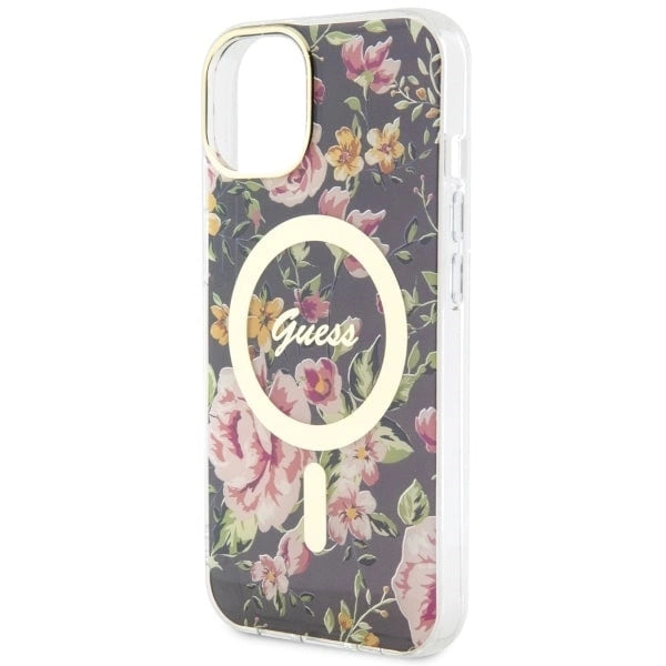 Guess Flower MagSafe case for iPhone 14 - black_5
