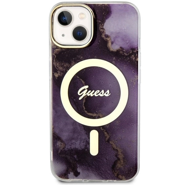 Guess GUHMP14SHTMRSU iPhone 14 6.1" purple/purple hardcase Golden Marble MagSafe_2