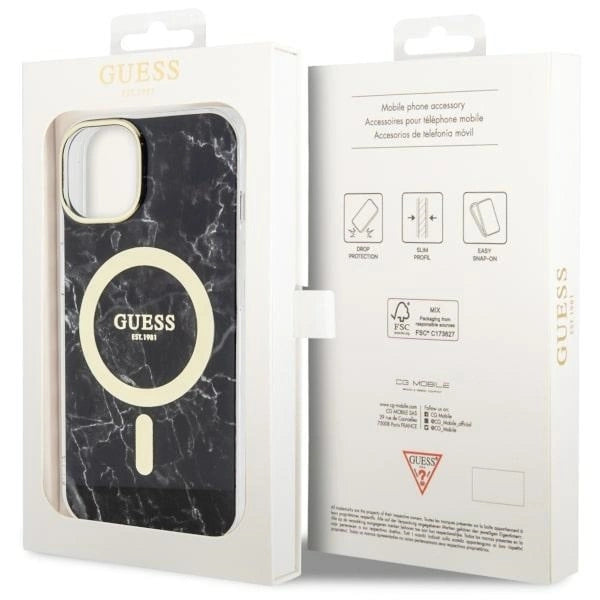 Guess GUHMP14SPCUMAK iPhone 14 6.1" black/black hardcase Marble MagSafe_7