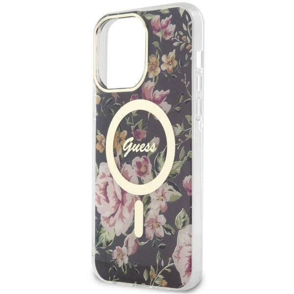 Guess GUHMP14XHCFWSK iPhone 14 Pro Max 6.7" black/black hardcase Flower MagSafe_5