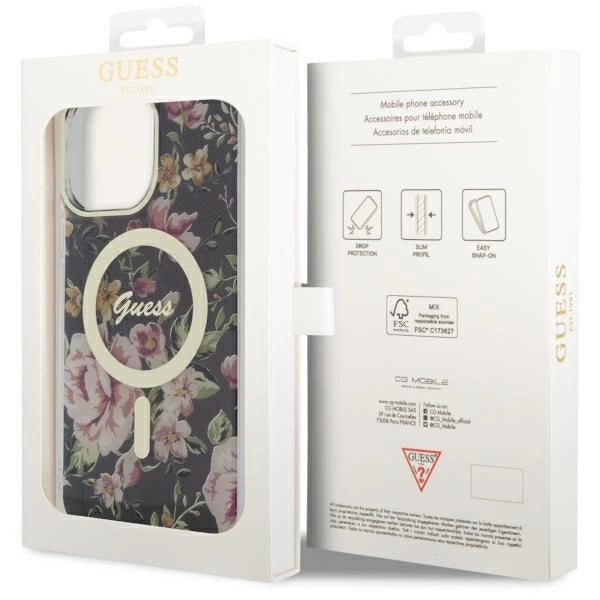 Guess GUHMP14XHCFWSK iPhone 14 Pro Max 6.7" black/black hardcase Flower MagSafe_7