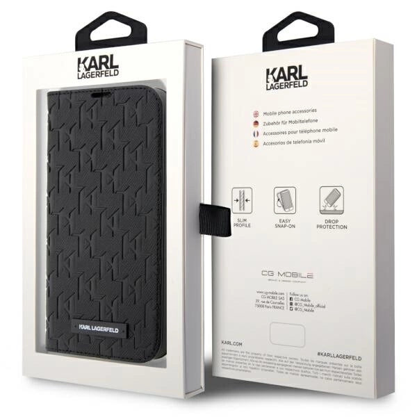 Karl Lagerfeld KLBKP14LSAKLHPK iPhone 14 Pro 6.1" bookcase black/black Saffiano Monogram_6