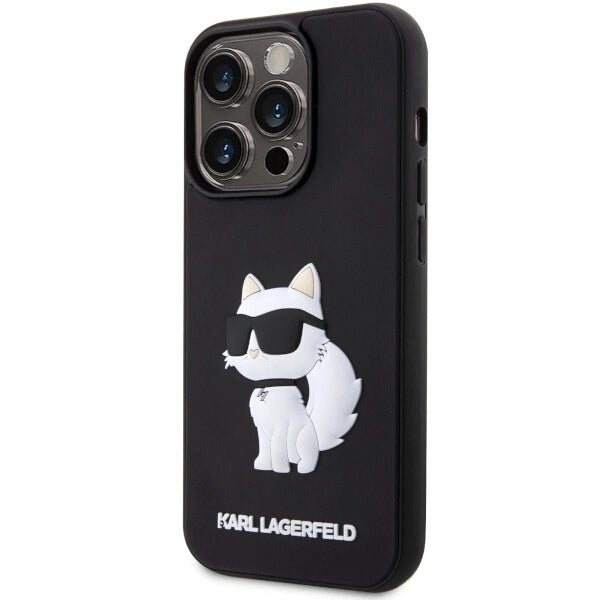 Karl Lagerfeld KLHCP14L3DRKHNK iPhone 14 Pro 6.1" black/black hardcase Rubber Choupette 3D_1
