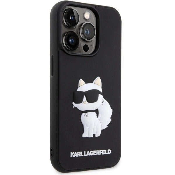 Karl Lagerfeld KLHCP14L3DRKHNK iPhone 14 Pro 6.1" black/black hardcase Rubber Choupette 3D_3
