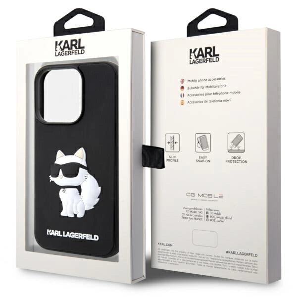 Karl Lagerfeld KLHCP14L3DRKHNK iPhone 14 Pro 6.1" black/black hardcase Rubber Choupette 3D_7
