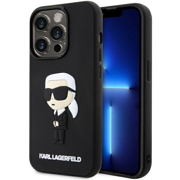 Karl Lagerfeld KLHCP14L3DRKINK iPhone 14 Pro 6.1" black/black hardcase Rubber Ikonik 3D_0
