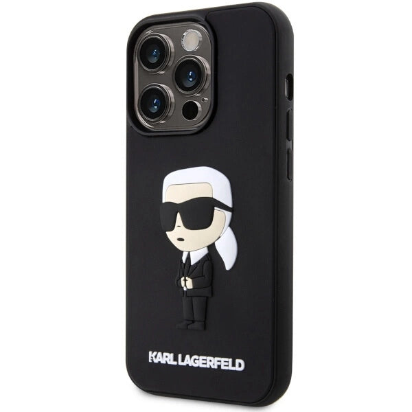 Karl Lagerfeld KLHCP14L3DRKINK iPhone 14 Pro 6.1" black/black hardcase Rubber Ikonik 3D_1