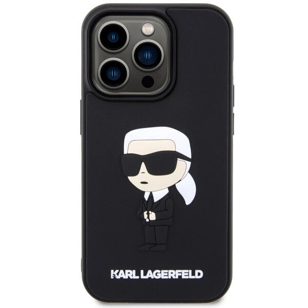 Karl Lagerfeld KLHCP14L3DRKINK iPhone 14 Pro 6.1" black/black hardcase Rubber Ikonik 3D_2