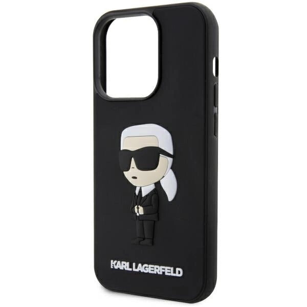 Karl Lagerfeld KLHCP14L3DRKINK iPhone 14 Pro 6.1" black/black hardcase Rubber Ikonik 3D_5