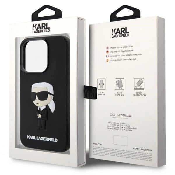 Karl Lagerfeld KLHCP14L3DRKINK iPhone 14 Pro 6.1" black/black hardcase Rubber Ikonik 3D_7