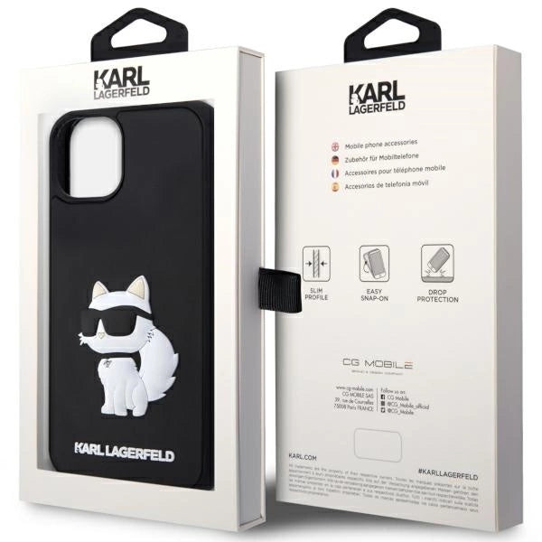Karl Lagerfeld KLHCP14S3DRKHNK iPhone 14 6.1" black/black hardcase Rubber Choupette 3D_7