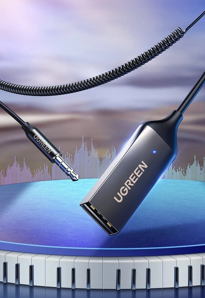 Ugreen Bluetooth 5.3 audio receiver USB cable audio adapter AUX jack black (70601 CM309)_2
