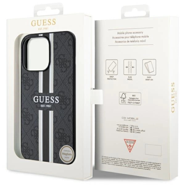 Guess GUHMP13LP4RPSK iPhone 13 Pro / 13 6.1" black/black hardcase 4G Printed Stripes MagSafe_7