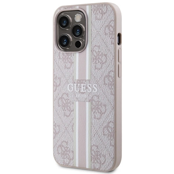 Guess GUHMP13LP4RPSP iPhone 13 Pro / 13 6.1" pink/pink hardcase 4G Printed Stripes MagSafe_1