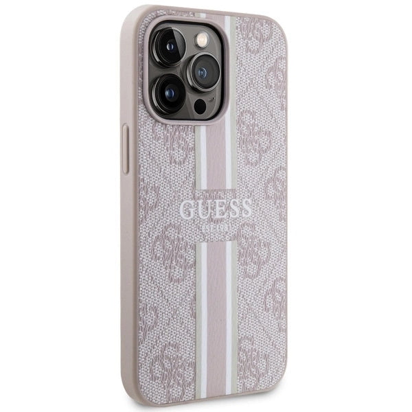 Guess GUHMP13LP4RPSP iPhone 13 Pro / 13 6.1" pink/pink hardcase 4G Printed Stripes MagSafe_3