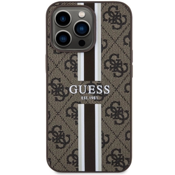 Guess GUHMP13LP4RPSW iPhone 13 Pro / 13 6.1" brown/brown hardcase 4G Printed Stripes MagSafe_2