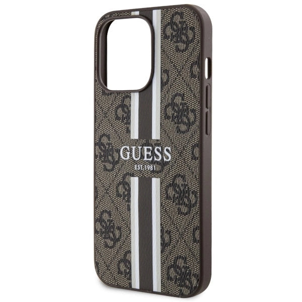 Guess GUHMP13LP4RPSW iPhone 13 Pro / 13 6.1" brown/brown hardcase 4G Printed Stripes MagSafe_5