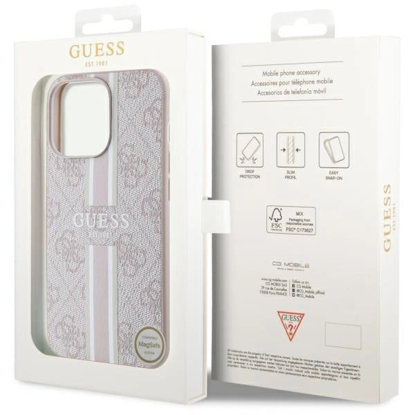 Guess GUHMP13XP4RPSP iPhone 13 Pro Max 6.7" pink/pink hardcase 4G Printed Stripes MagSafe_7