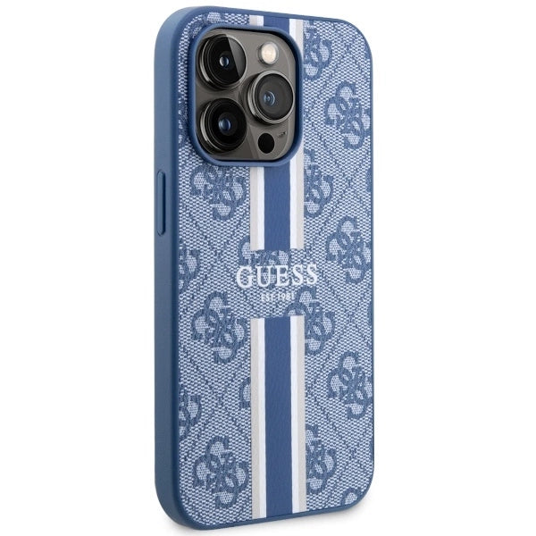 Guess GUHMP14LP4RPSB iPhone 14 Pro 6.1" blue/blue hardcase 4G Printed Stripes MagSafe_3