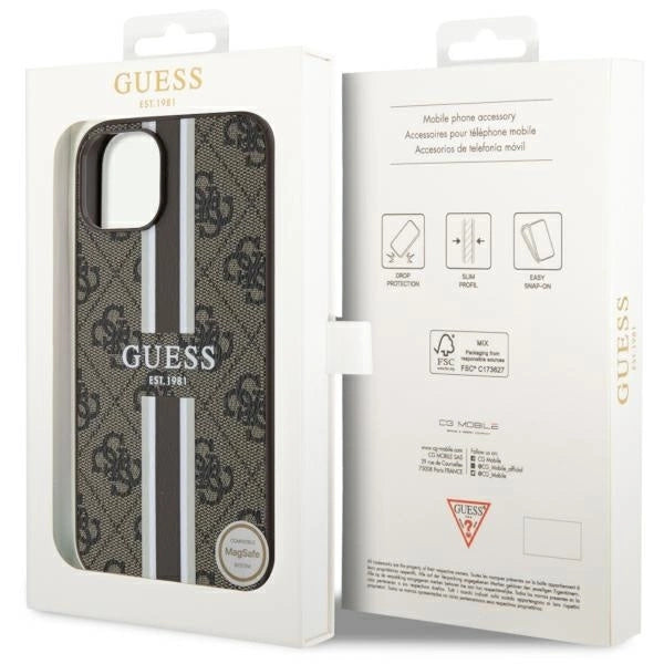Guess GUHMP14MP4RPSW iPhone 14 Plus 6.7" brown/brown hardcase 4G Printed Stripes MagSafe_7