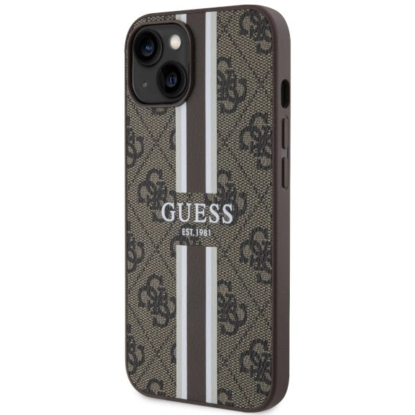 Guess GUHMP14SP4RPSW iPhone 14 6.1" brown/brown hardcase 4G Printed Stripes MagSafe_1