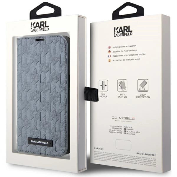 Karl Lagerfeld KLBKP14LSAKLHPG iPhone 14 Pro 6.1" bookcase silver/silver Saffiano Monogram_6