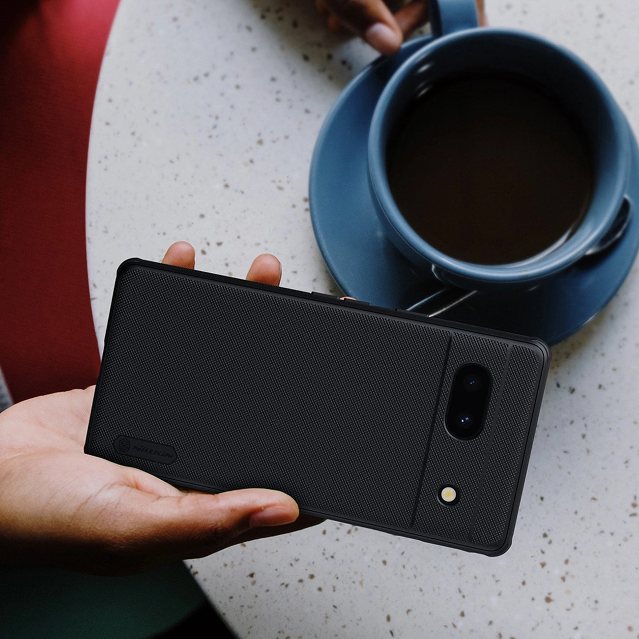 Google Pixel 7a Hard Case Nillkin Super Frosted Shield Pro Hard Case - Black_15