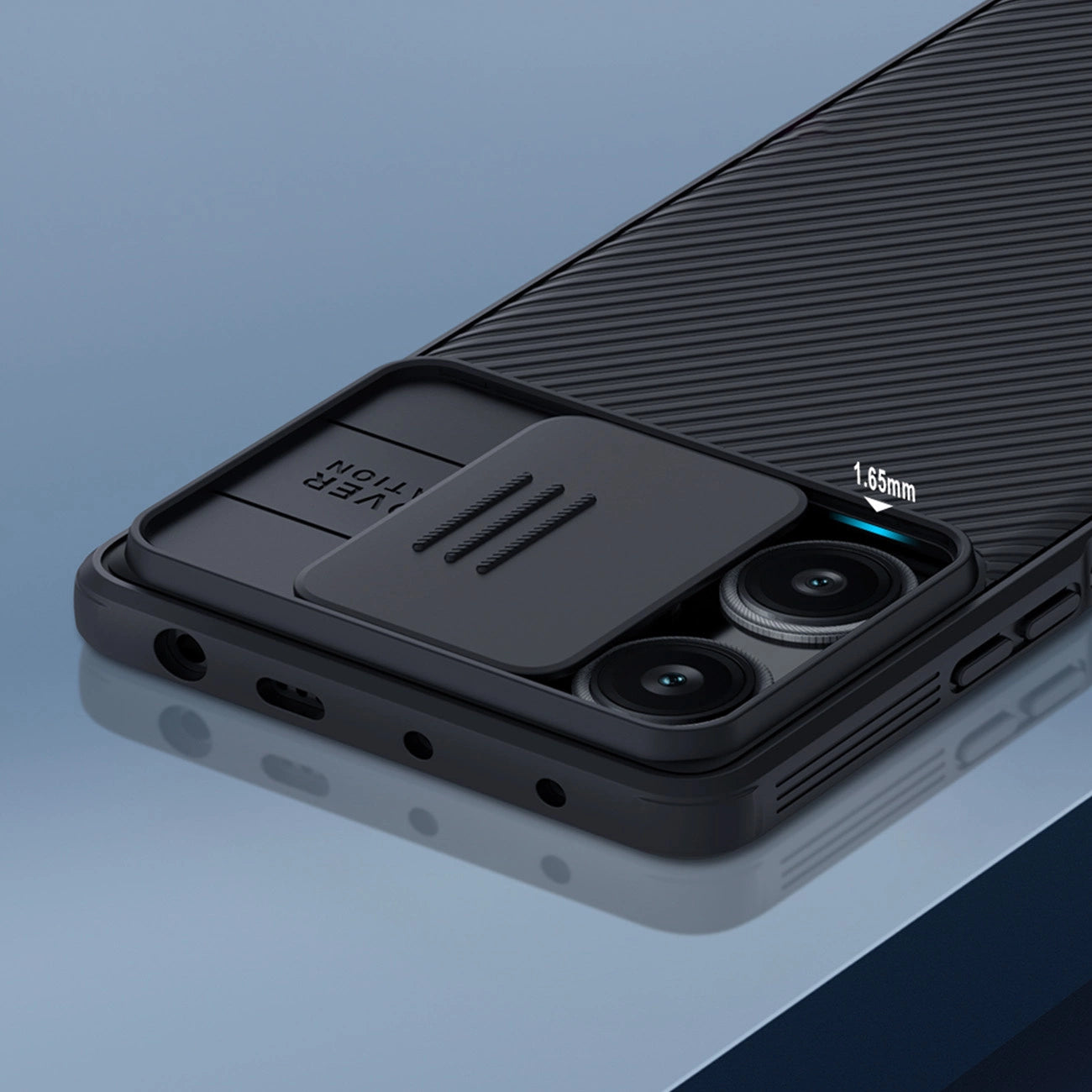 Xiaomi Redmi Note 12 Turbo / Xiaomi Poco F5 Armored Case with Nillkin CamShield Pro Case - Black_7