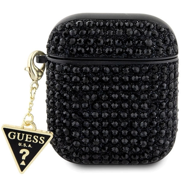 Guess GUA2HDGTPK AirPods 1/2 cover black/black Rhinestone Triangle Charm_0