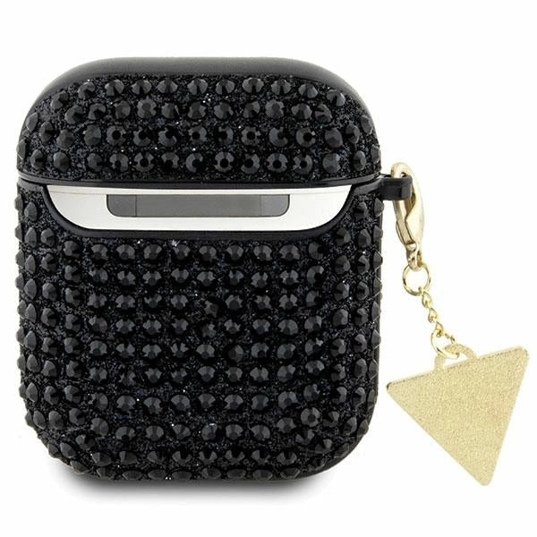 Guess GUA2HDGTPK AirPods 1/2 cover black/black Rhinestone Triangle Charm_1