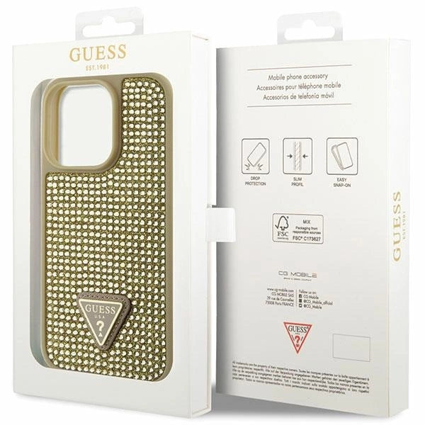 Guess GUHCP14LHDGTPD iPhone 14 Pro 6.1" gold/gold hardcase Rhinestone Triangle_7