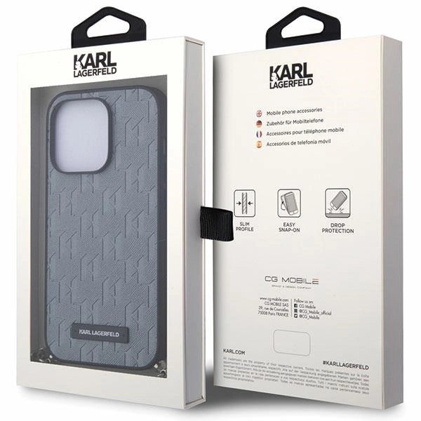 Karl Lagerfeld KLHCP14LSACKLHPG iPhone 14 Pro 6.1" silver/silver hardcase Saffiano Monogram Chain_6