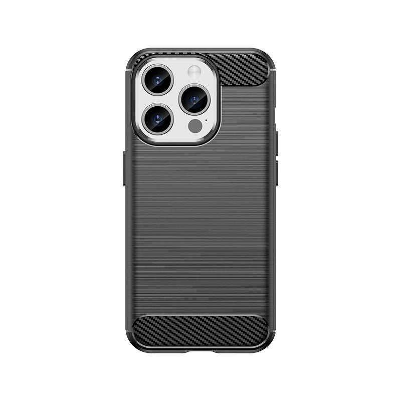 Flexible carbon pattern case for iPhone 15 Pro Carbon Case - black_0