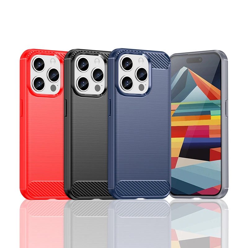 Flexible carbon pattern case for iPhone 15 Pro Carbon Case - black_3