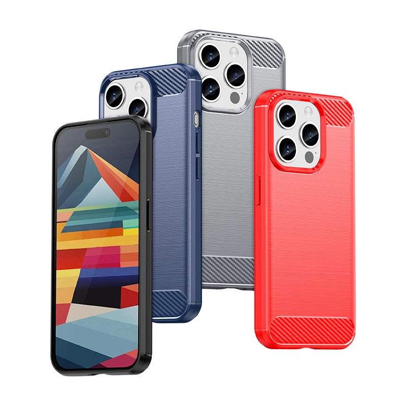 Flexible carbon pattern case for iPhone 15 Pro Carbon Case - black_4