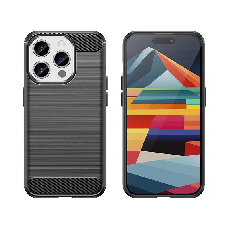 Flexible carbon pattern case for iPhone 15 Pro Carbon Case - black_5