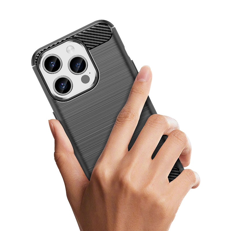 Flexible carbon pattern case for iPhone 15 Pro Carbon Case - black_7