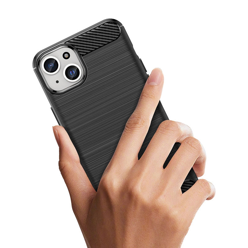 Flexible carbon pattern case for iPhone 15 Plus Carbon Case - black_3