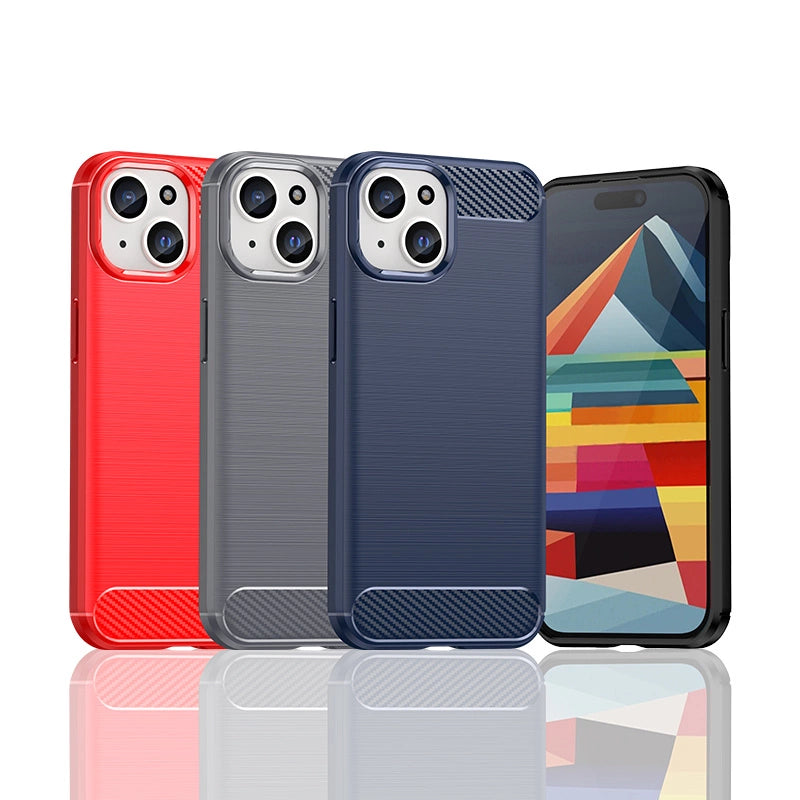 Flexible Carbon Case with a carbon pattern for iPhone 15 - blue_5