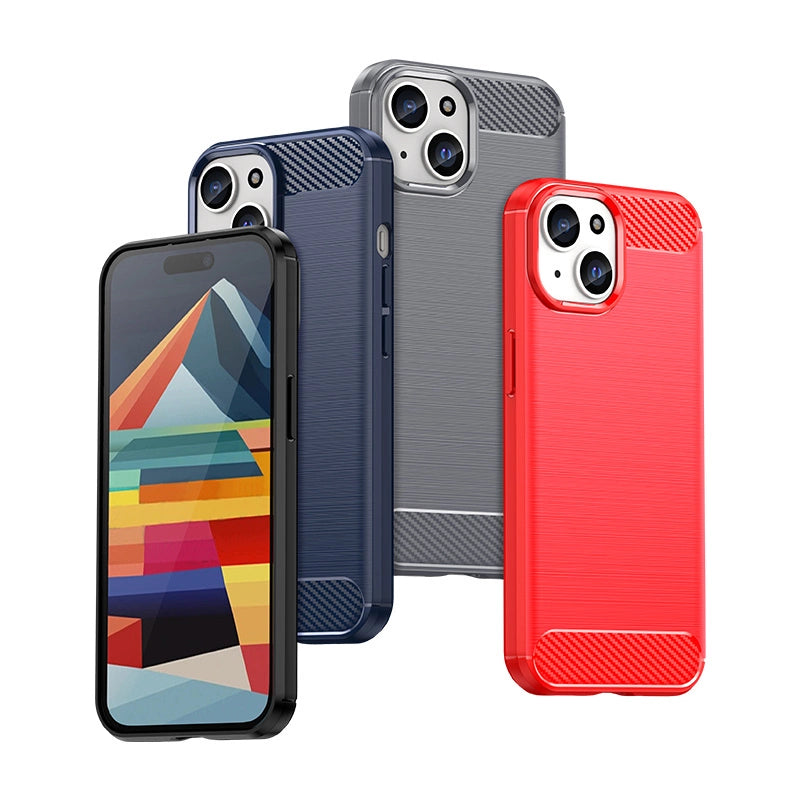 Flexible Carbon Case with a carbon pattern for iPhone 15 - blue_6