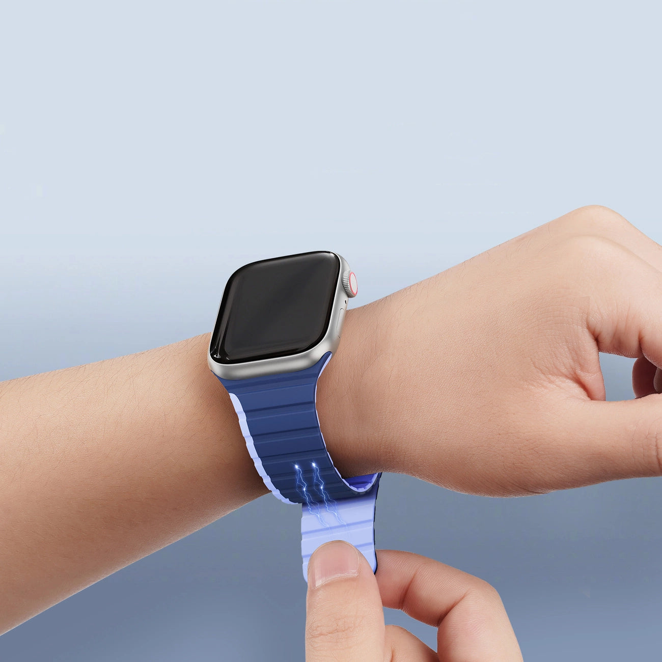 Magnetic Apple Watch Ultra, SE, 9, 8, 7, 6, 5, 4, 3, 2, 1 (49, 45, 44, 42 mm) Dux Ducis Strap (LD Version) - Blue_4