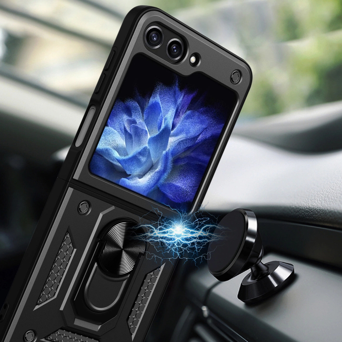 Hybrid Armor Camshield Case for Z Flip 5 5G with Camera Protector - Pink_2