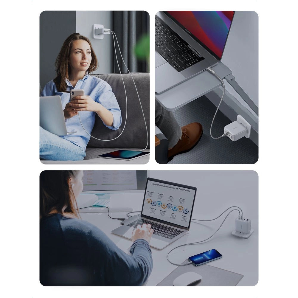 GaN Fast Charger 3xUSB C / USB 100W PPS Ugreen CD226 - White_8