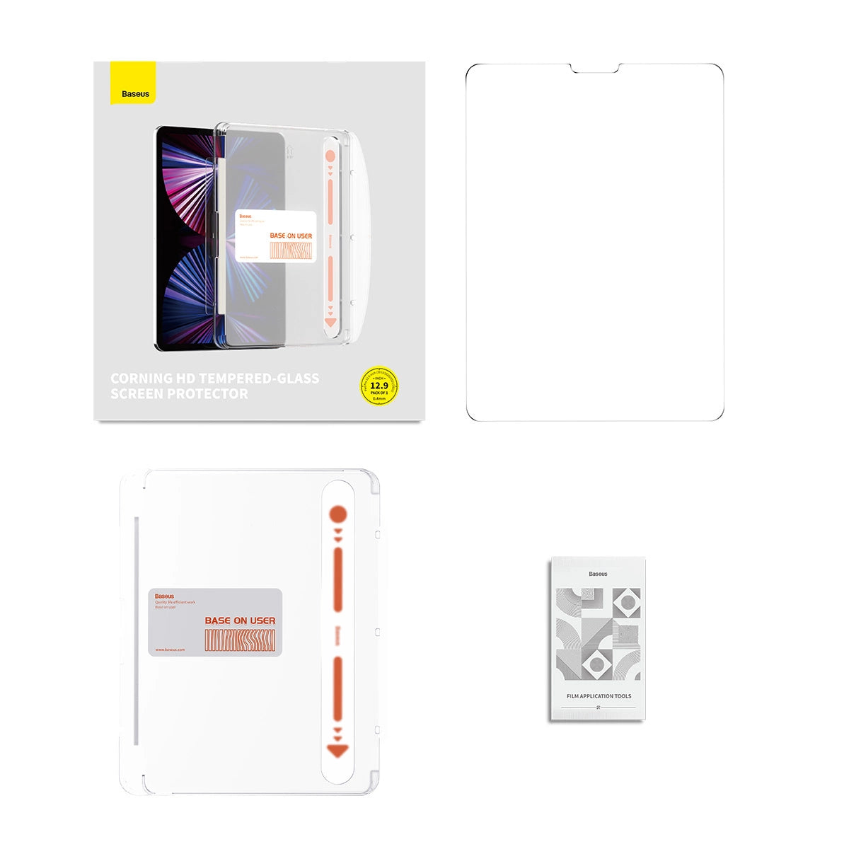 Baseus Crystal tempered glass for iPad Pro 12.9'' (2018/2020/2021/2022) + mounting kit - transparent_2