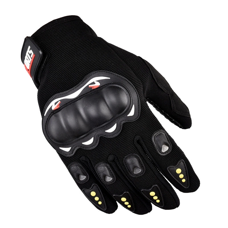 Motorcycle phone gloves with knuckle protector – black_0