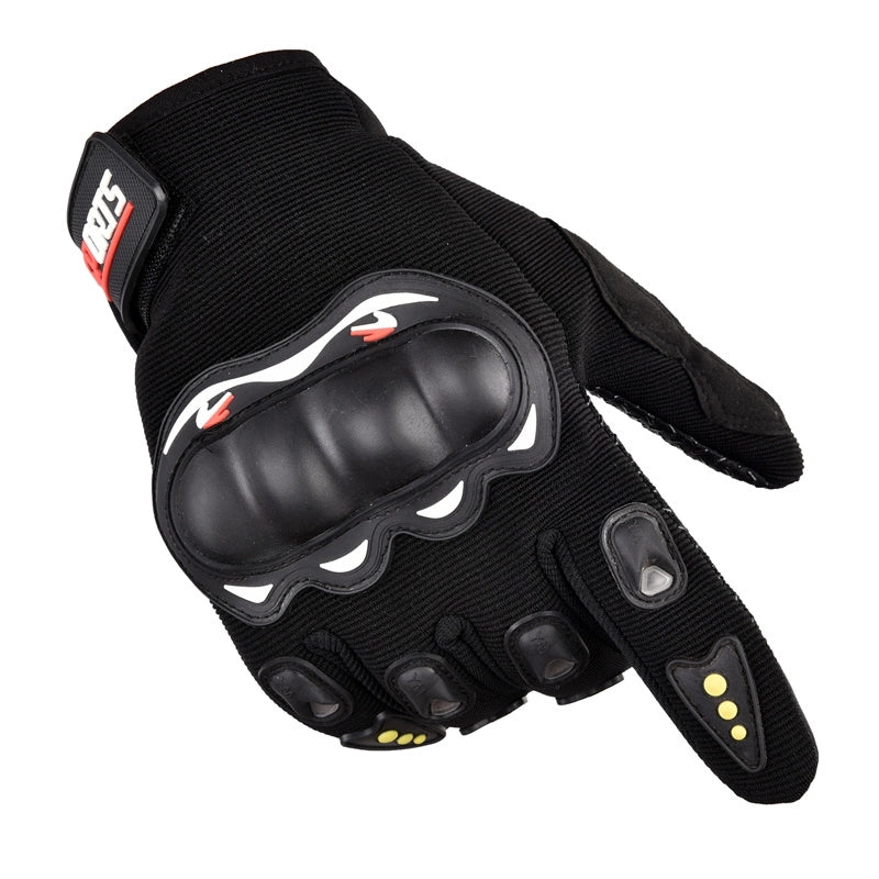 Motorcycle phone gloves with knuckle protector – black_1
