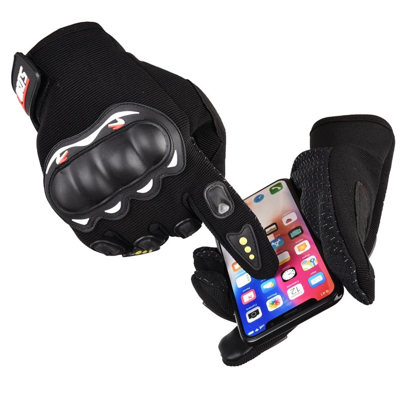 Motorcycle phone gloves with knuckle protector – black_3