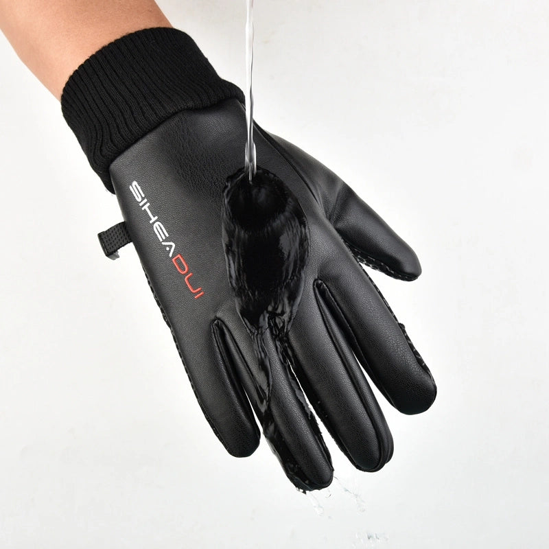 Men's insulated, anti-slip telephone gloves - black_2